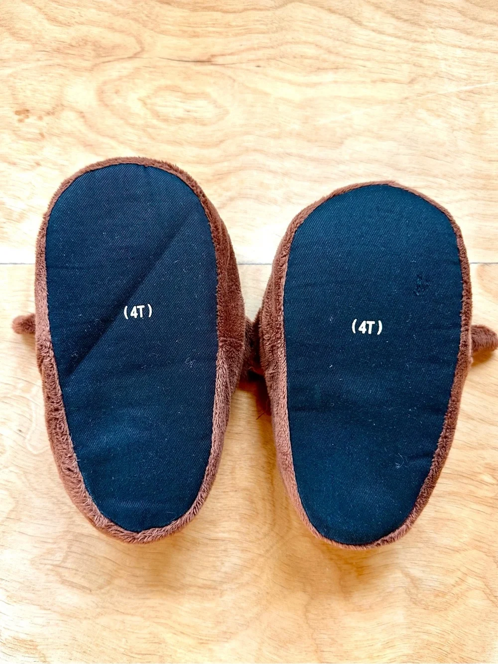 Kids Moose Plush Slippers Brown Novelty House Shoes Size 4T Cozy Animal Slippers